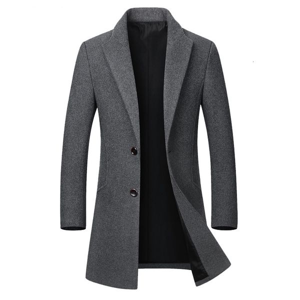 

quality winter wool jacket men's good wool coats casual slim collar coat/men's long cotton trench drop shipping coat jackets, Black;brown