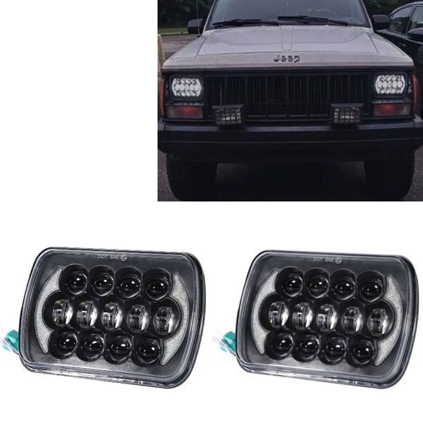 

dot approved 85w 5x7 7x6 inch rectangular led headlights with hi-lo beam for wrangler yj xj mj offroad headlamp replacement