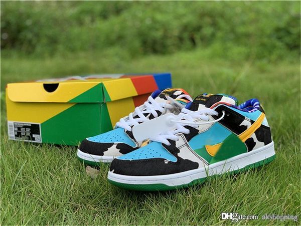 

2020 new authentic ben x sb dunk low chunky dunky jerrys packaging mens white lagoon pulse-black-university gold running shoes sneakers