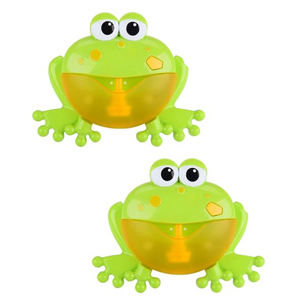 

2pcs cute frog kids bathtub music bubble maker machine blower toy with songs