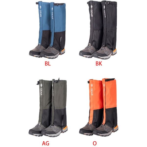 

620d waterproof leg gaiter thicken plush lining anti-tear snow boot cover, Black