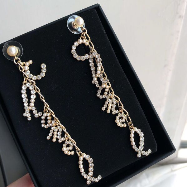 

fashion brand have stamps r letter designer earrings for lady design women party wedding engagement luxury jewelry for bride with box, Silver