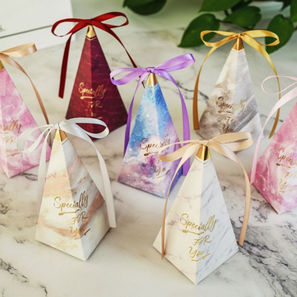 

gift wrap pyramid wedding favours boxes just for you printed chocolate cookies paper candy box special party favors supplies