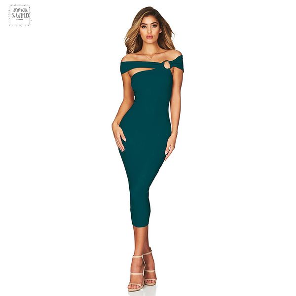 

women bandage dress verano 2019 new arrivals summer vestidos celebrity party dress off the shoulder hollow out club dress, Black;gray