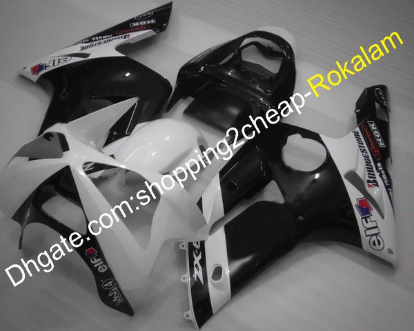 Kawasaki Firma Için Beyaz Siyah Cowling ZX6R 2003 2004 ZX 6R 636 03 04 ZX-6R ABS Kiralama Body Kit (Enjeksiyon Kalıplama)