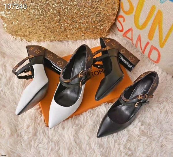

19wn 2019 sandalias femeninas high heels autumn flock pointed sandals high heels female summer shoes female sandals mujer yecq3, Black