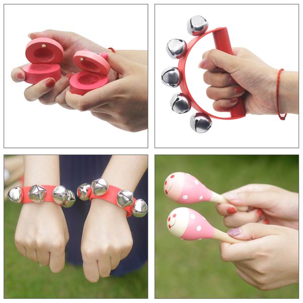 

musical toys orff instruments band rhythm kit for kids children with tambourine wooden guiro handbells maracas trumpet harmonica