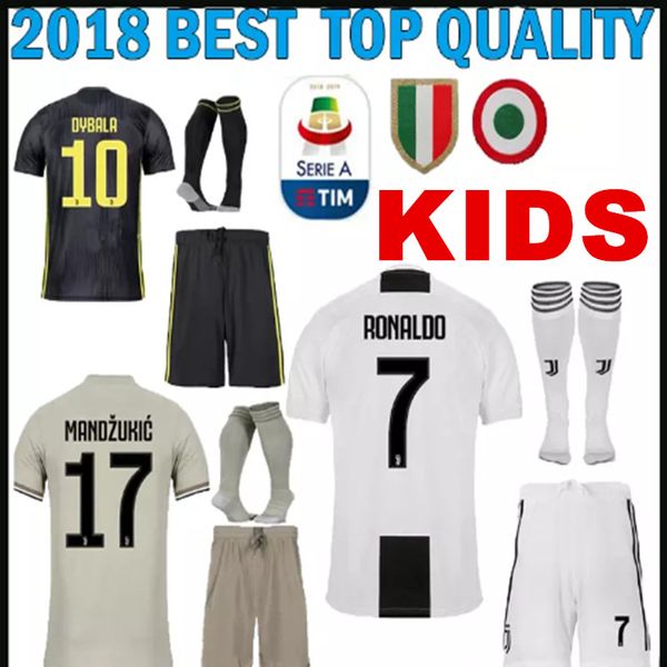 

Kid kit 18 19 home occer jer ey ronaldo boy 2018 2019 mandzukic matuidi higuain dybala d co ta cild third away kid football hirt