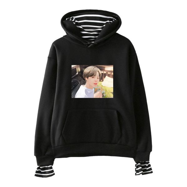 

cartoon bts 2019 shirt 2 trend false two piece even hat guard t shirts, Black