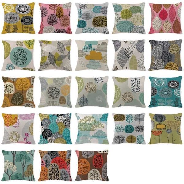 

2019 pillow cushion case minimalist tree throw pillows farmhouse large cotton linen housew decor childlike pillow case