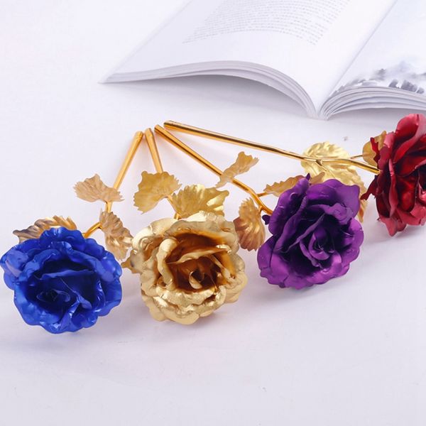 

golden rose 24k gold foil искусственный розы фольга покрыло романтический цветок свадебная праздничная вечеринка фавор 5 цветов дополнительн