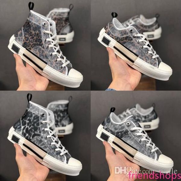 

new 19ss b23 oblique high low kim jones sneakers vintage platform technical canvas luxury mens women designer leopard fashion casual zapatos