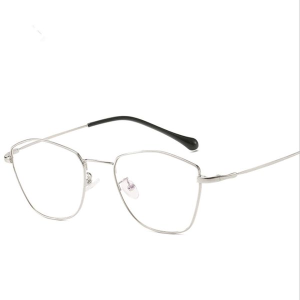 

new retro full frame glasses metal glasses men and women myopia frame alloy big box optical decorative 641, Black