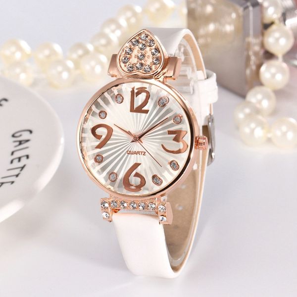 

fashion women watches rhinestone dial digital watch female bracelet watch ladies qauartz watches clock #b, Slivery;brown