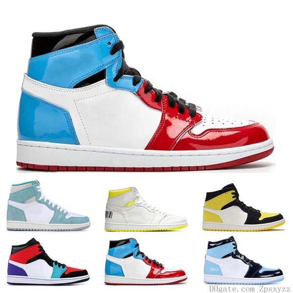 

2020 mens basketball shoes 1s obsidian unc fearless first class flight phantom turbo green 1 backboard sport sneaker trainer size 5.5-12