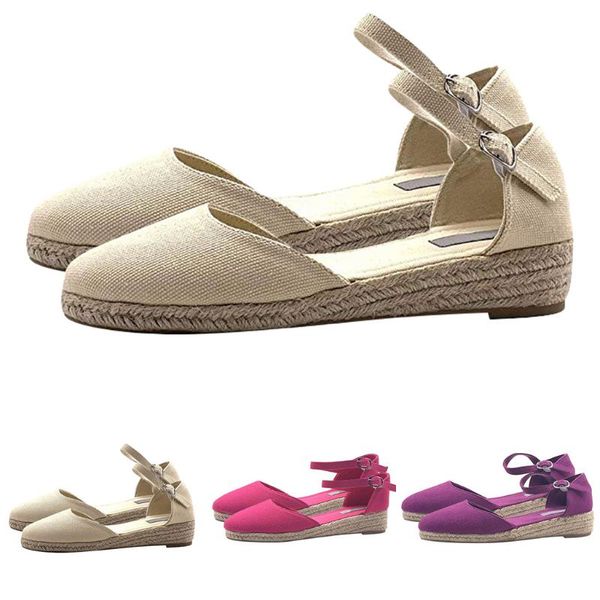 

sagace women sandals summer ladies comfortable wedge round toe sandals female soft beach sole shoes lady plus size single shoes, Black