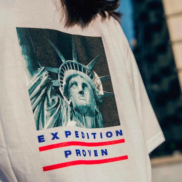 

thenf x box логотип статуя свободы baltoro футболки печать тройник повседневная уличная верхняя одежда дышащая удобная мужская женская пара, White;black