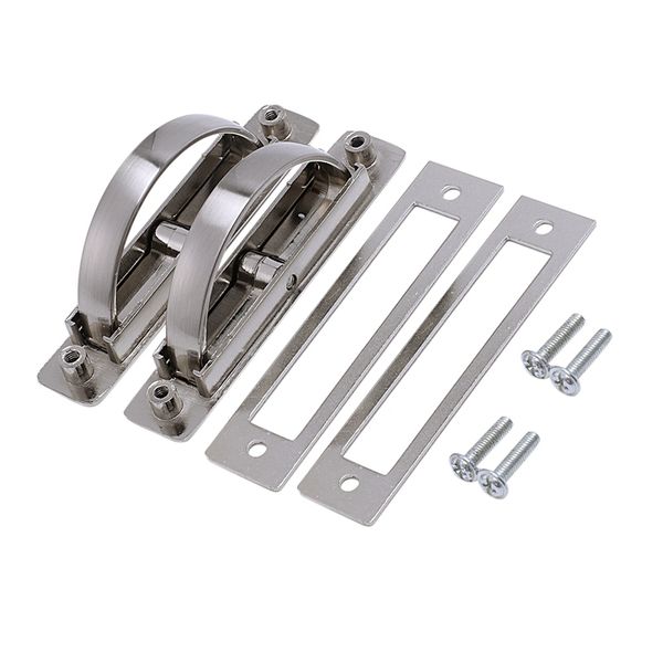 

2pcs tatami door handles zinc alloy recessed flush pull cover floor cabinet handle bright chrome dark furniture hardware
