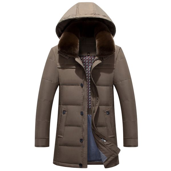 

new fashion 2018 mens winter duck down coat long warm jacket parkas with blue hood plus oversize 3xl, Black
