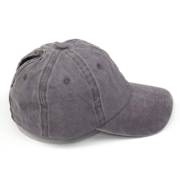 

vintage washed dyed high ponytail baseball cap plain adjustable messy bun hat 6 panel grey navy red khaki army green, Blue;gray