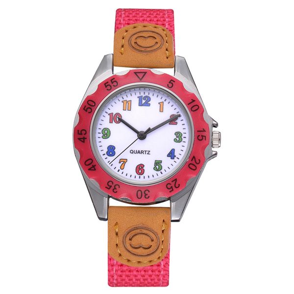 

2020 fashion kids watches children women girl leather quartz watch boy wrist watch clock cartoon horloge kinderen gifts, Slivery;brown