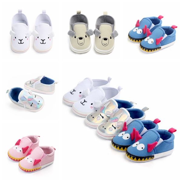 

newborn cute unicorn loafers casual soft shoes toddler baby kids infant first walkers striped classic soft cotten sole s