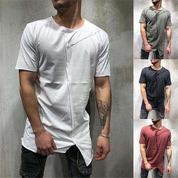 

mens designer tshirts fashion short sleeve asymmetrical tees pullover solid crew neck mens summer patchwork, White;black