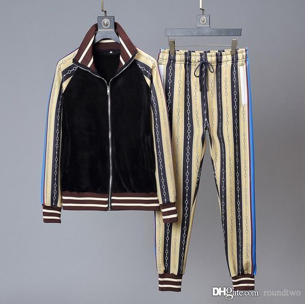 

2020 corduroy splice fleece sweatshirts suits men track suit luxury sweat suit coat jacket coat hoodie sweatshirt sportswear, Gray