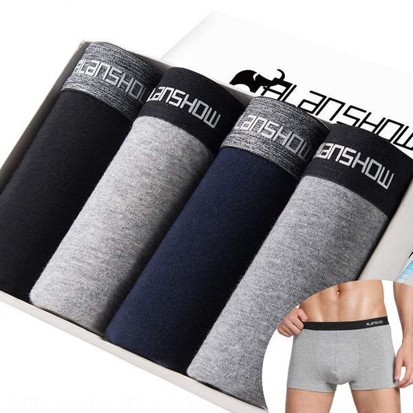 

a lang said men's underwear solid color pure cotton four-legged underwear and shorts shorts four-legged ome, Black;white