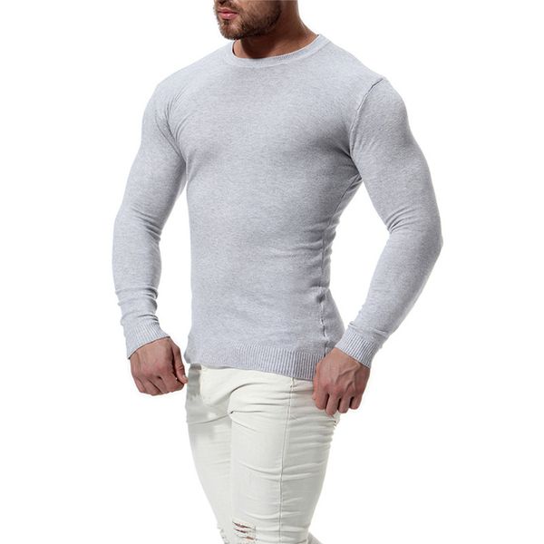 

casual men round neck slim sweater fashion men solid color long sleeve knit bottoming shirt for male nice new british style, White;black