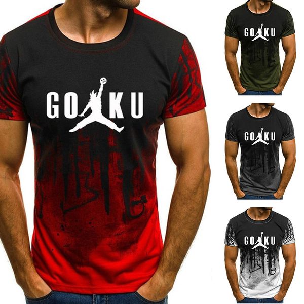 

mens designer summer t shirts white green grey red fashion dragon ball goku printing splash ink graphic short sleeve s-xxxl, White;black