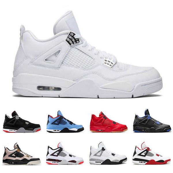

2019 new 4s men basketball shoes 4 cool grey bred what the pure money wings pale citron mens athletic sports sneakers size 7-13