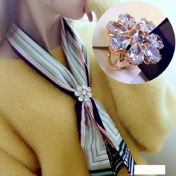 

оптовые броши циркон шелковый шарф женщин способа меди шику эмали контактный люкс цветок рождественские ювелирные аксессуары, Gray