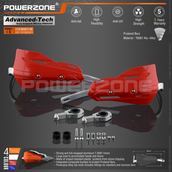 

powerzone p-zeta handguards for ktm exc endurohusqvarna te crf wrf drz klx motorcycle dirt bike atv handlebar