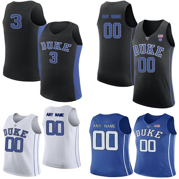 

customize mens stitched duke blue devils tre jones 3 college wendell carter jr. 34 grant hill 33 coach k 1 basketball jersey s-3xl, Black