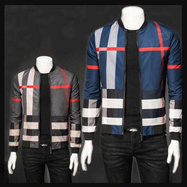 

mens designer jackets luxury stripe printing 4 styles stylish thin coat casual mens clothes plus asian size m-5xl wholesale men coat#8, Black;brown