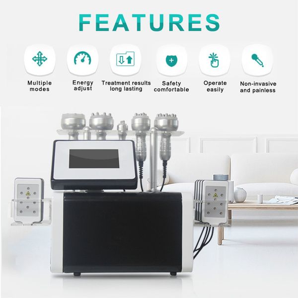 

2019 5-1 ultrasonic liposuction 40k cavitation fat burning biopolar rf face care vacuum body slimming machine spa