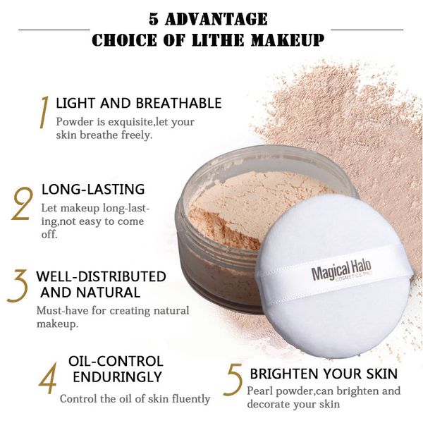 

3 colors loose powder face whitening skin finish transparent mineral makeup cosmetic foundation setting powder s1002
