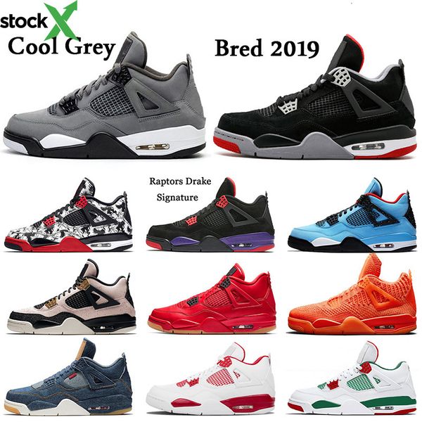 

2020 new women mens basketball shoes jumpman cool grey 4s bred 4 raptors tattoo singles day fiba volt royal blue wings sports sneakers