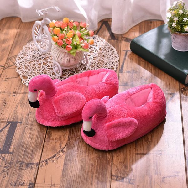 

2020 women winter slippers ladies warm fur plush flat house shoes female ear fashion comfortable casual slip on flamingo pig mx200425, Black