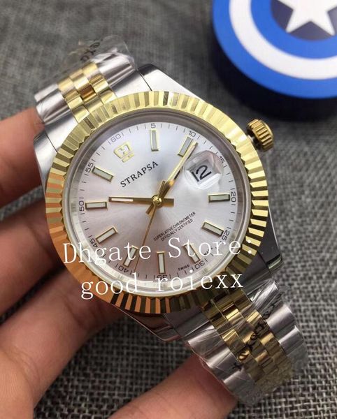 

wristwatches men's mens mechanical 2813 watches silver dial jubilee bracelet datejust gold steel men 126333 crystal 126331 oyster watch, Slivery;brown