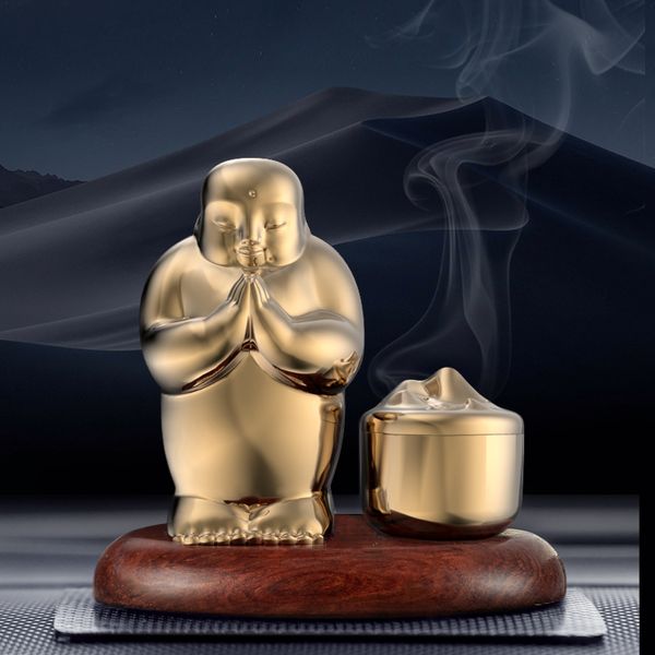 

buddha unique design car fragrance metal + wood auto car air freshener good smell perfume business gift