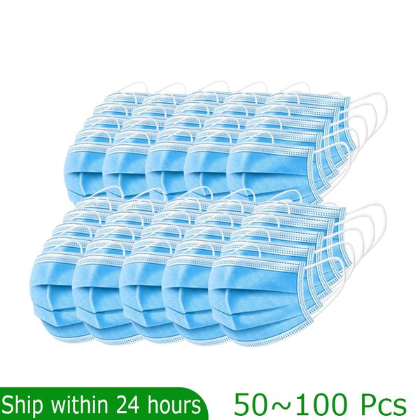 

50pcs /100pcs disposable anti c-virus 19 earloop face mouth masks filter protective masker 50 100 pcs