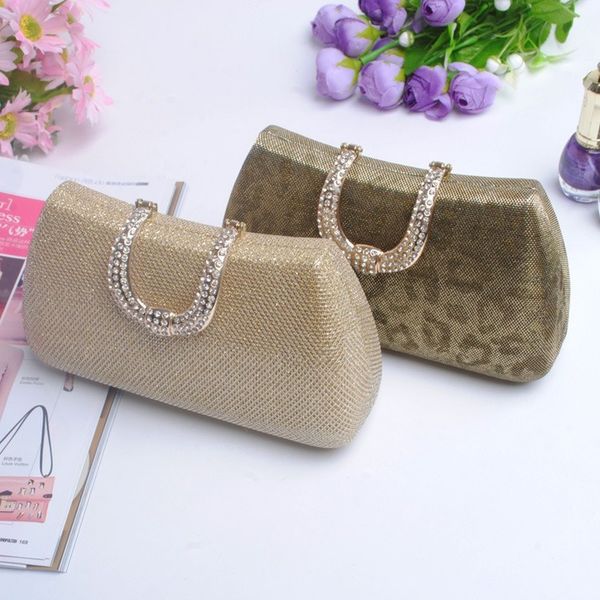 

new ladies bag banquet bag fashion dinner diamond u buckle women clutch evening