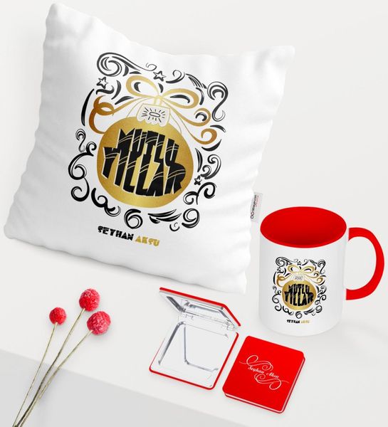 

personalized christmas happy birthday themed red mug mirror pillow set-9 other dinnerware
