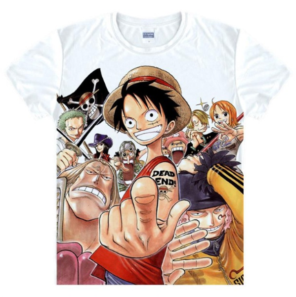 

новый аниме мультфильм one piece обезьяна d. луффи ророноа зоро нами тони измельчитель 3d печатных женщин / мужчин с коротким рукавом мужска, White;black