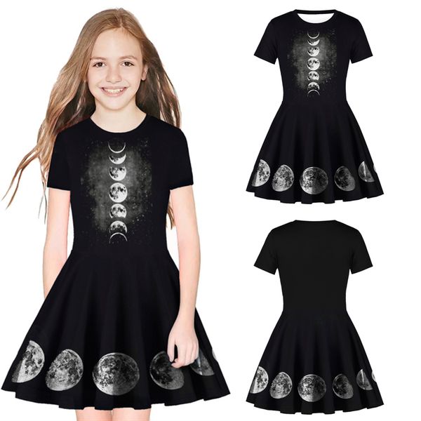 

2 designs digital 3d printed kids girls dresses summer girls dresses kids designer clothes girls princess dress dhl jy49, Red;yellow