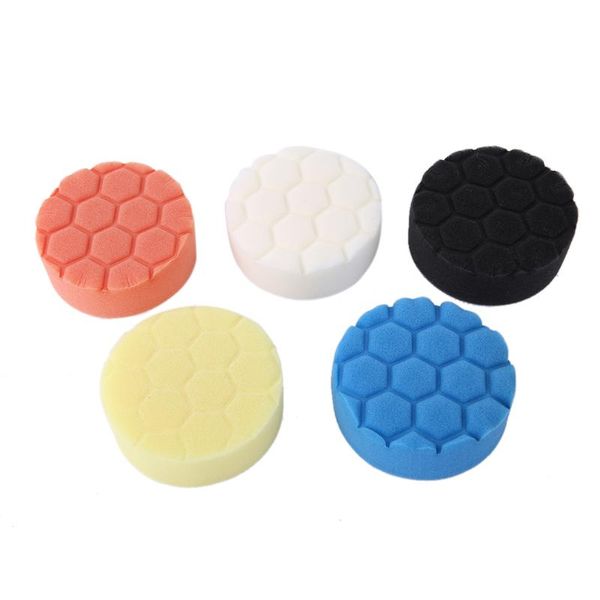 

5 pcs 3/4/5/6/7 inch hexagonal corner diamond ripple point screw thread washing cleaning polishing sponge buffer pad for car