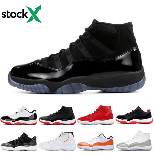 

men women 11 11s bred 2019 basketball shoes jumpman metallic silver cap and gown concord 45 low white bred mens sneakers 36-45
