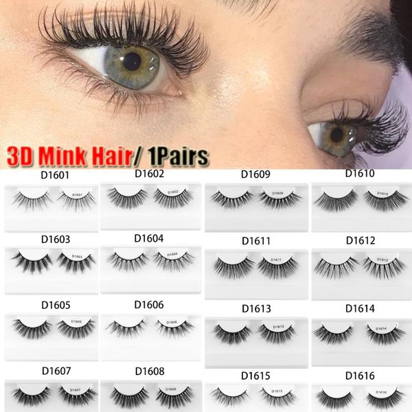 

1 pair 3d soft faux mink hair false eyelashes crisscross natural long wispies fluffy eyelashes handmade multi-styles extension